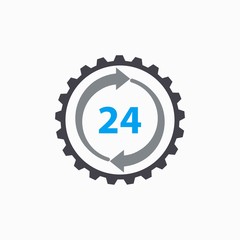 24 hour service - vector icon.