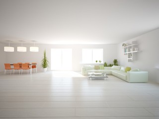 Fototapeta premium white modern interior design
