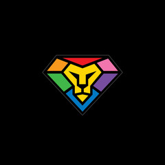 Rainbow diamond lion sign