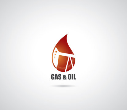 Petroleum industry symbol with pumpjack
