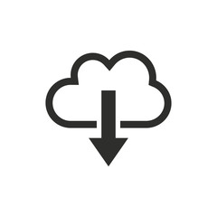 Obraz premium Cloud download- vector icon.
