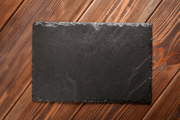 Slate board on wood