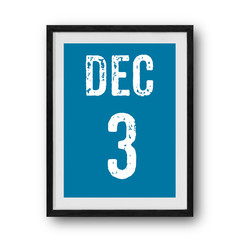 december  calendar on the photo frame