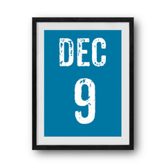 december  calendar on the photo frame