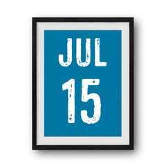 july calendar on the photo frame