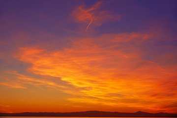 Fototapeta na wymiar La Albufera lake sunset in El Saler of Valencia