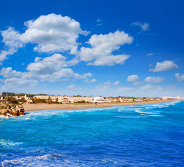Naklejka na ściany i meble Cullera Faromar beach aerial Mediterranean Spain