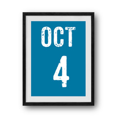 october calendar on the photo frame