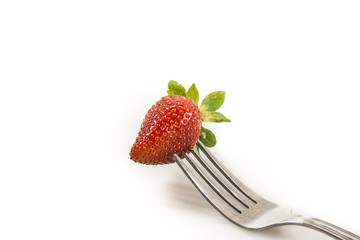 strawberries on white background