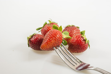 strawberries on white background