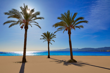 Obraz na płótnie Canvas Cullera Playa los Olivos beach Valencia at Spain
