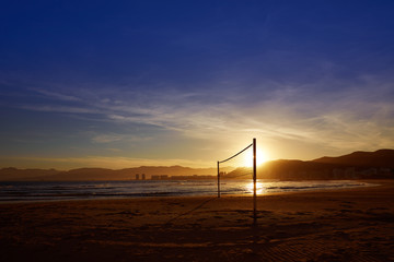 Cullera Playa los Olivos beach sunset in Valencia