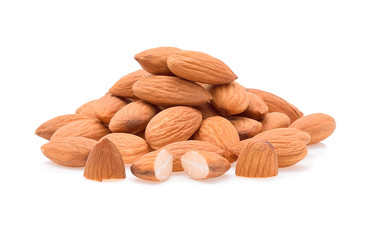 almond nuts isolated on white background