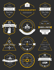 Vector set of badges Photography and Videography