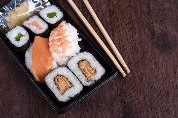 Black sushi box
