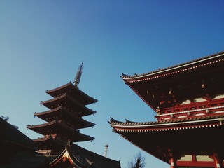 Asakusa Temple on a Bright Blue Sky Day