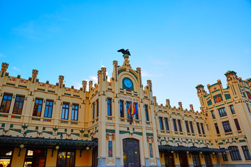Fototapeta premium Valencia railway station facade North Estacio
