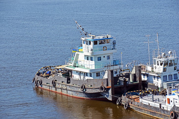 Tugboat on river