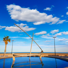 Valencia La Malvarrosa boat statue fountain © lunamarina