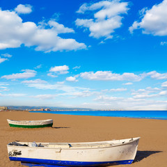 Valencia La Malvarrosa beach boats stranded