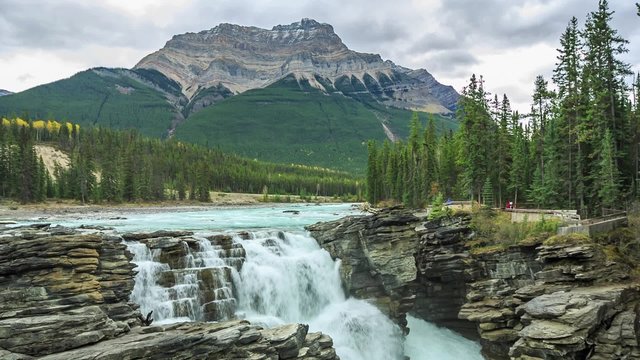 Athabasca Falls is a waterfall in Jasper National Park, Canada 