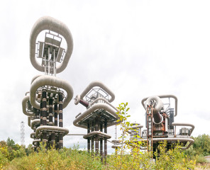 Cascade Transformer (3 MV) of Testing Stand in High-Voltage Research Centre against forest...