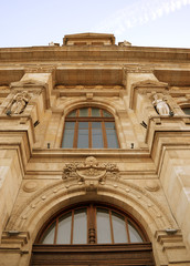 Richly decorated facade of Bucharest Court of Appeal, Romania