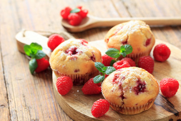 selbstgemachte himbeermuffins