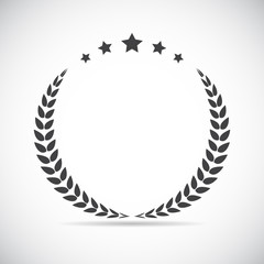 Abstract  Laurel Design Label Vector Illustration