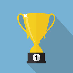 Gold Trophy Cup Winner Vector Illustration
