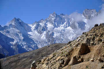 Beautiful view in Tibet - snow peaks mountains