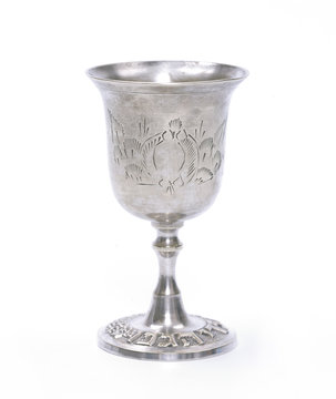 Kiddush wine cup, isolated