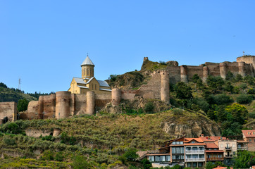 Medieval castle of Narikala in Old Tbilisi, Georgia.