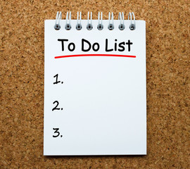 To Do List on white paper notebook