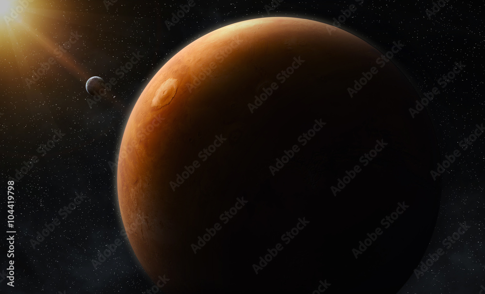 Poster view of planet mars