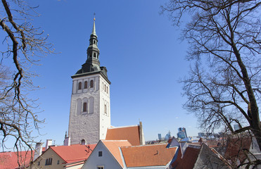 Fototapeta premium Улицы исторического центра города Таллин (старый город). Эстония. 