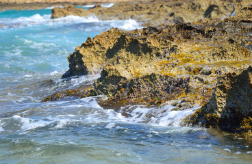 Rocks on the coast of Aegean Sea.
