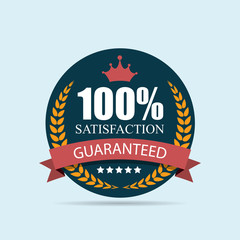 100 % Satisfaction Label Vector Illustration