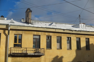 Centenary typical apartment building on Vasilyevsky Island, St. Petersburg, Russia