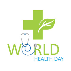 The logo of the World Health Day with the image of a stethoscope