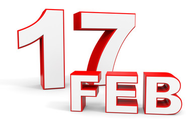 February 17. 3d text on white background.