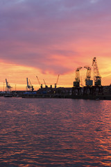 Fototapeta na wymiar Port of Szczecin in Poland