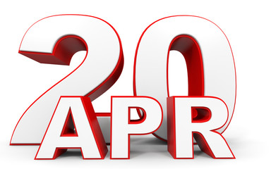 April 20. 3d text on white background.