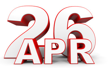 April 26. 3d text on white background.