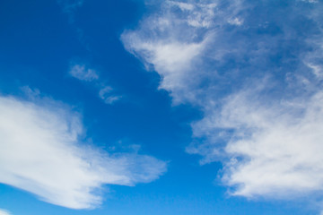 Fototapeta premium Blue Sky With White Fluffy Cloud In Summer