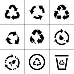 recycling icons - obrazy, fototapety, plakaty