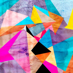 Obraz premium abstract watercolor geometric background