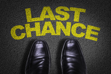 Top View of Business Shoes on the floor with the text: Last Chance