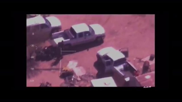 Surveillance footage taken from a helicopter shows drug cartels moving illegal narcotics along roads in Texas and Mexico.