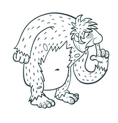 Big Yeti picking his big nose